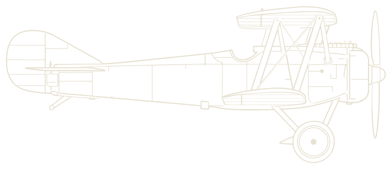 Lijntekening van een tweedekker